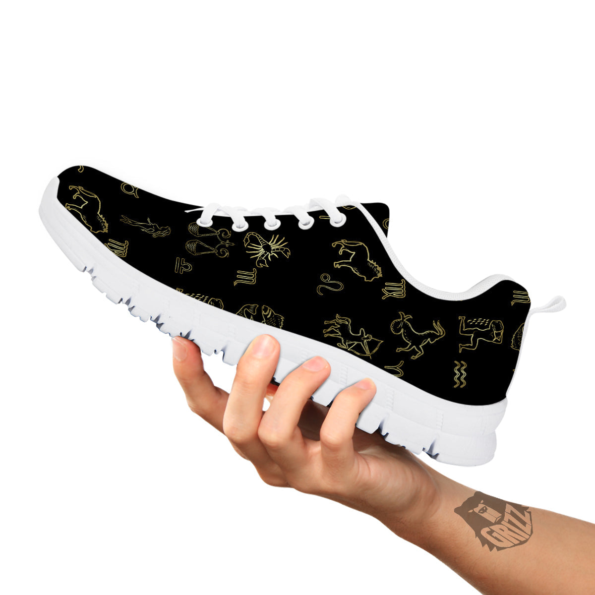 Constellation Zodiac Print Pattern White Sneaker-grizzshop