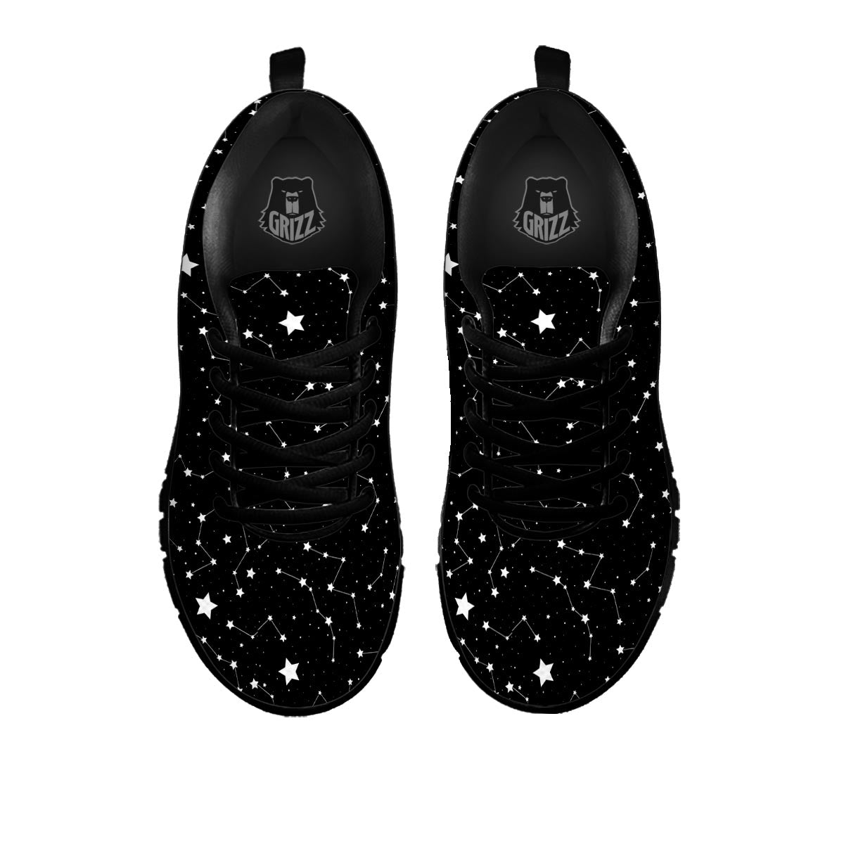 Constellations Star Print Pattern Black Sneaker-grizzshop