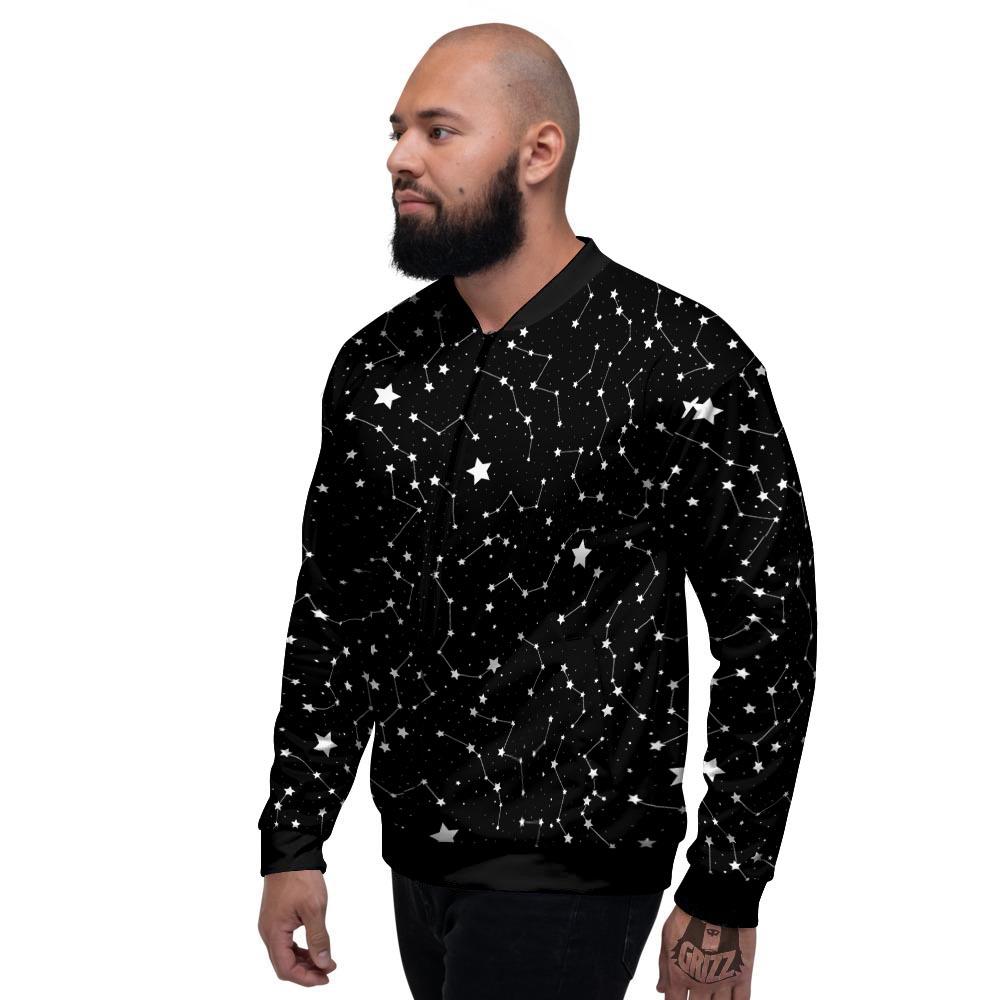 Constellations Star Print Pattern Men's Bomber Jacket-grizzshop