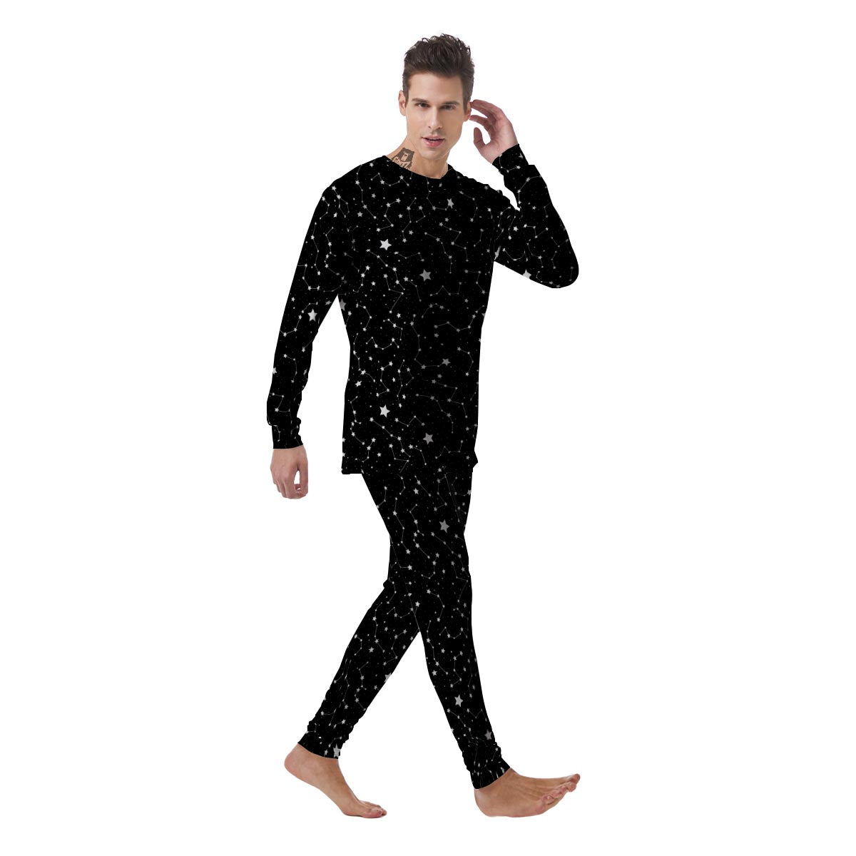 Constellations Star Print Pattern Men's Pajamas-grizzshop