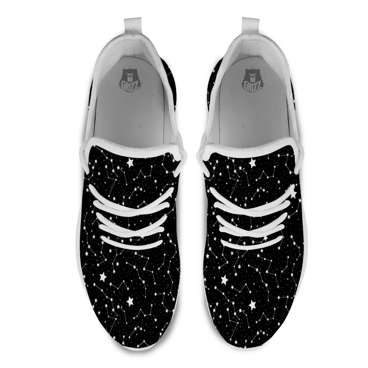 Constellations Star Print Pattern White Athletic Shoes-grizzshop