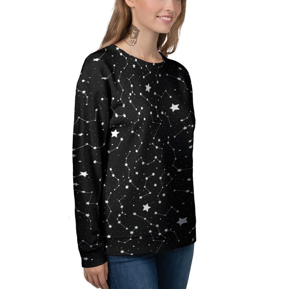 Constellations Star Print Pattern Women's Sweatshirt-grizzshop