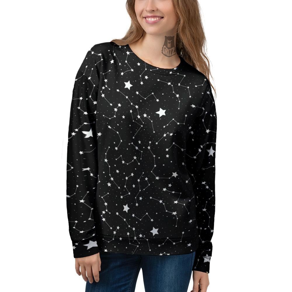 Constellations Star Print Pattern Women's Sweatshirt-grizzshop