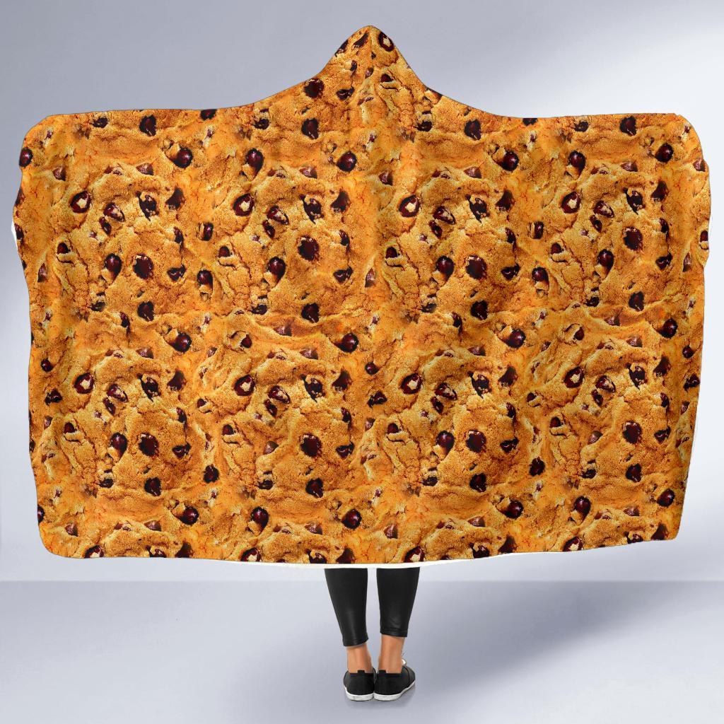 Cookie Biscuit Pattern Print Hooded Blanket-grizzshop