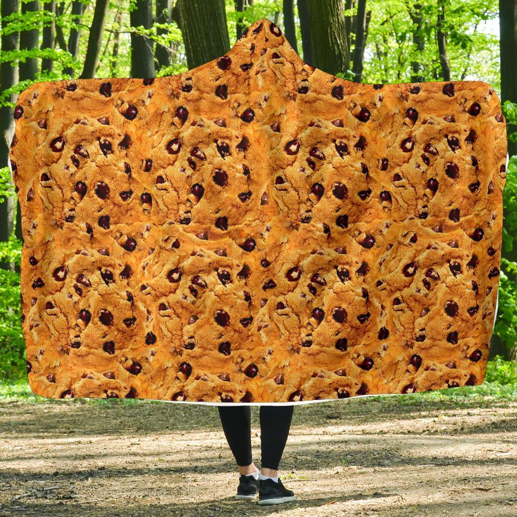Cookie Biscuit Pattern Print Hooded Blanket-grizzshop
