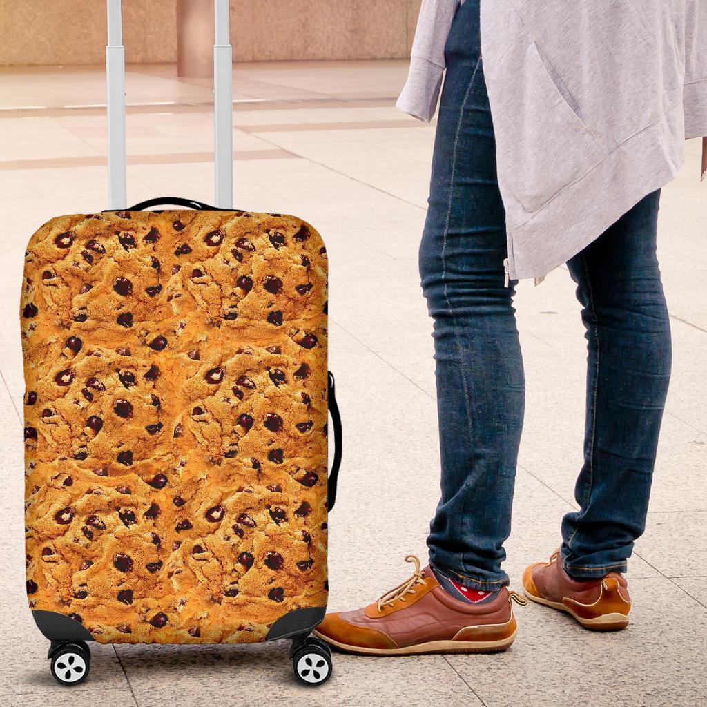 Cookie Biscuit Pattern Print Luggage Cover Protector-grizzshop