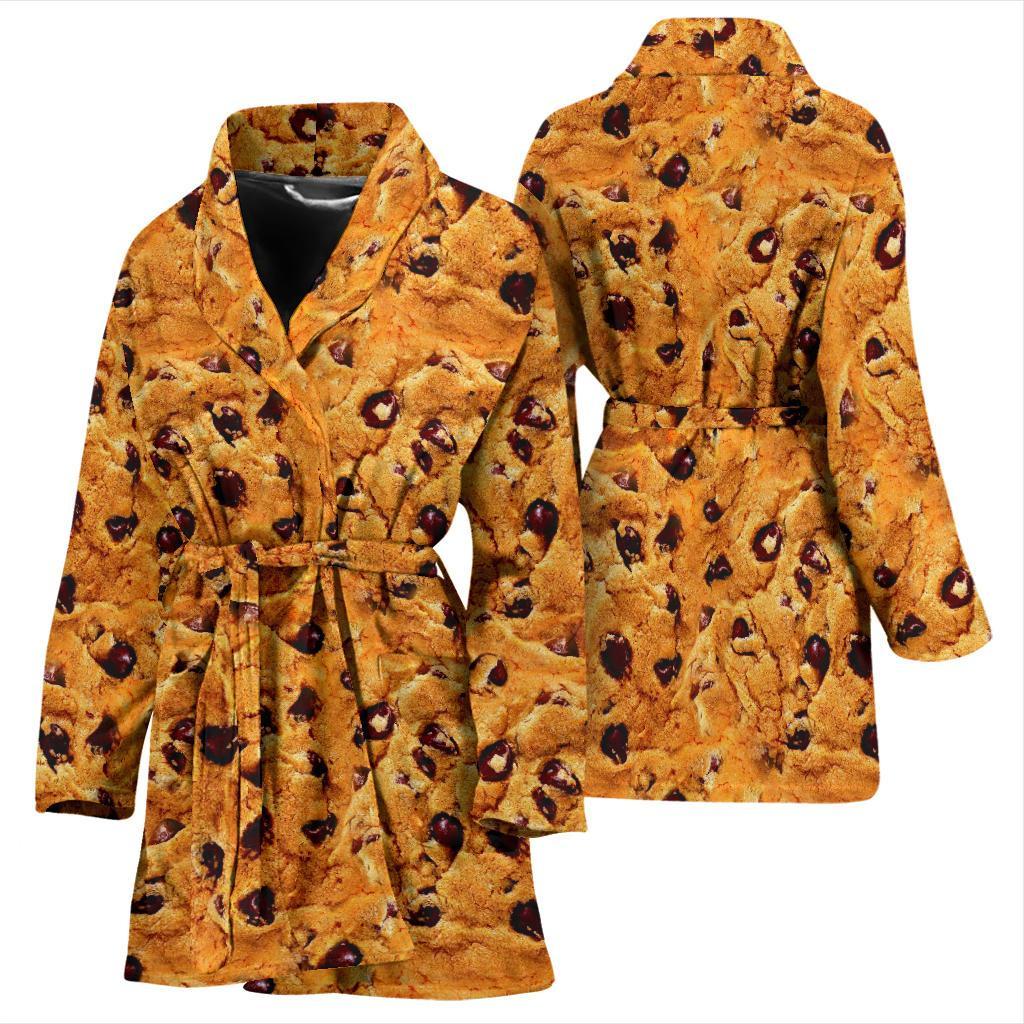 Cookie Biscuit Pattern Print Women Long Robe-grizzshop