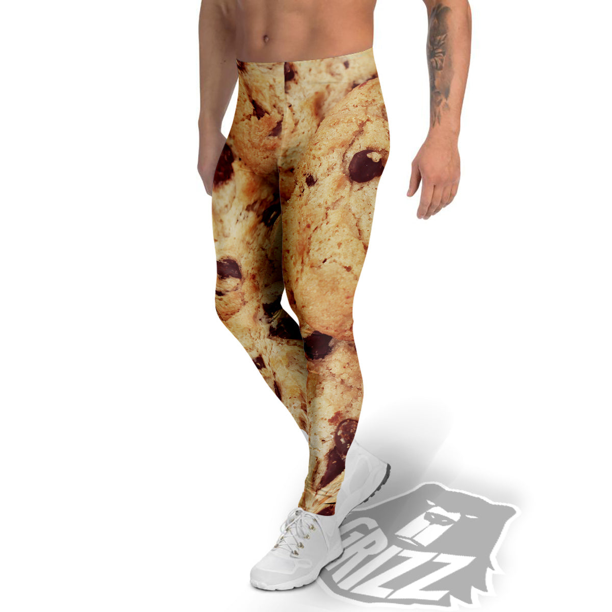 Cookie Chocolate Chip Print Men's Leggings-grizzshop