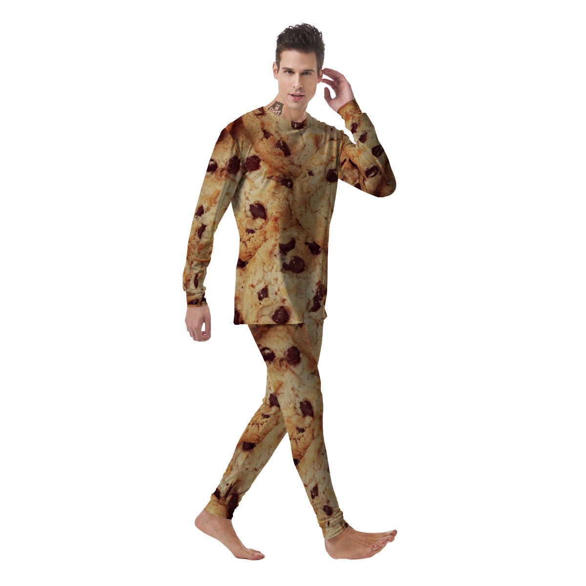 Cookie Chocolate Chip Print Men's Pajamas-grizzshop