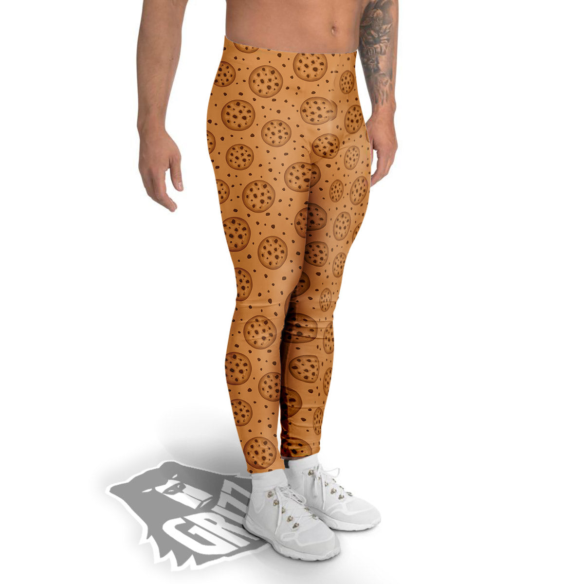 Cookie Chocolate Chip Print Pattern Men's Leggings-grizzshop