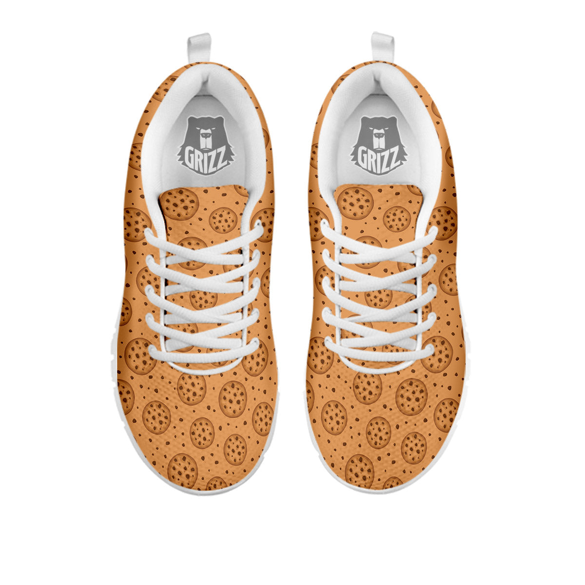 Cookie Chocolate Chip Print Pattern White Sneaker-grizzshop