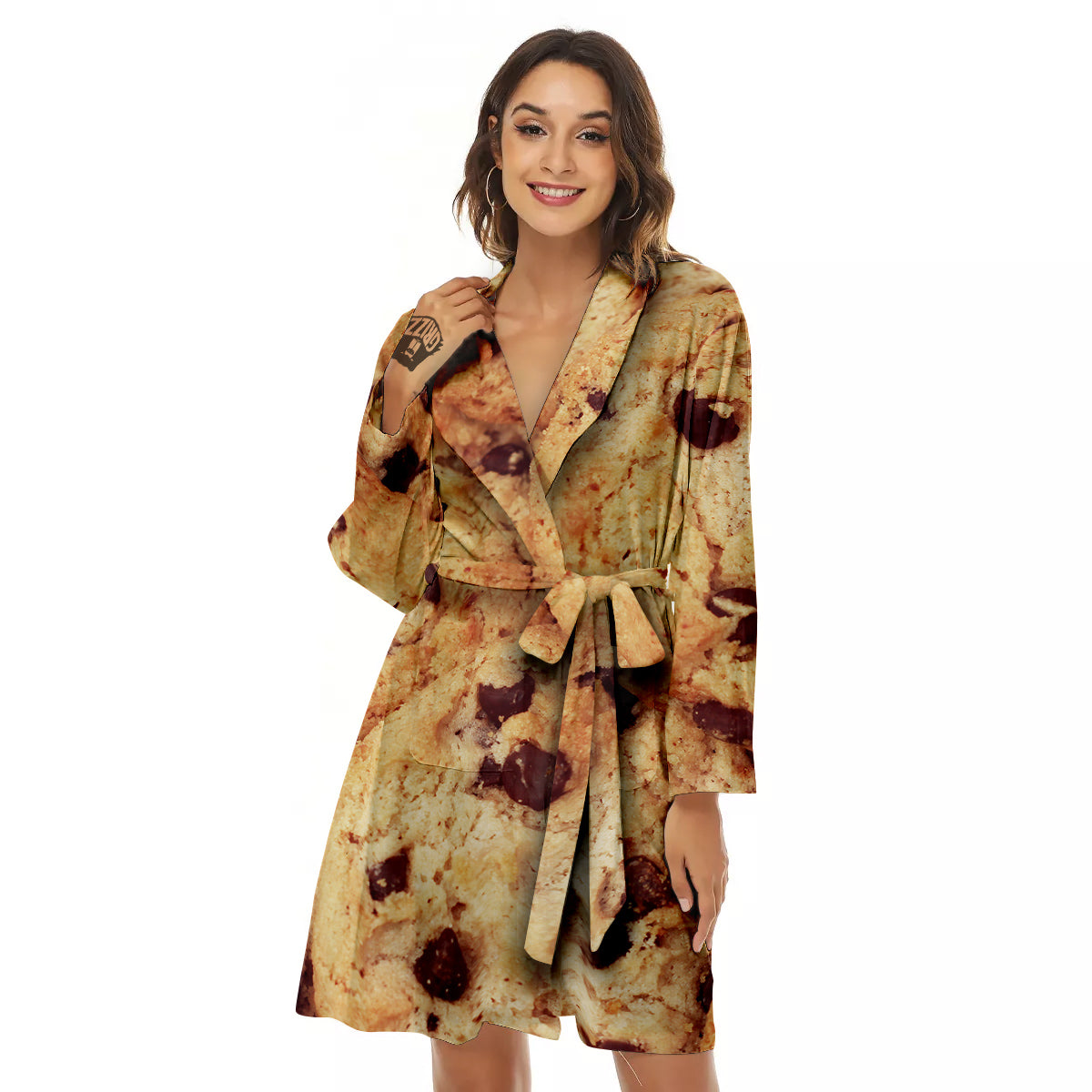 Cookie Chocolate Chip Print Women's Robe-grizzshop