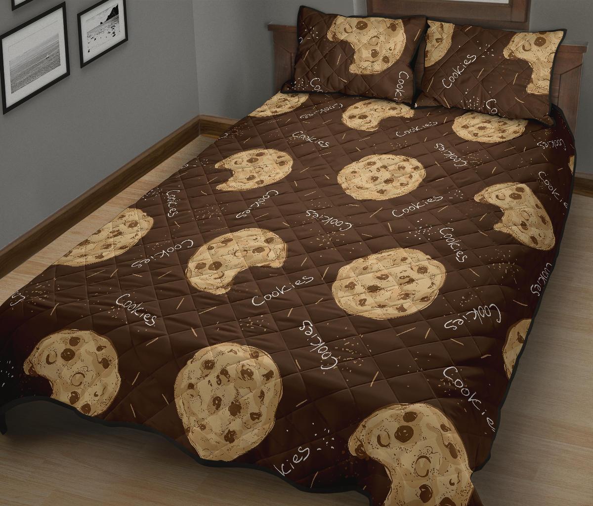 Cookie Pattern Print Bed Set Quilt-grizzshop