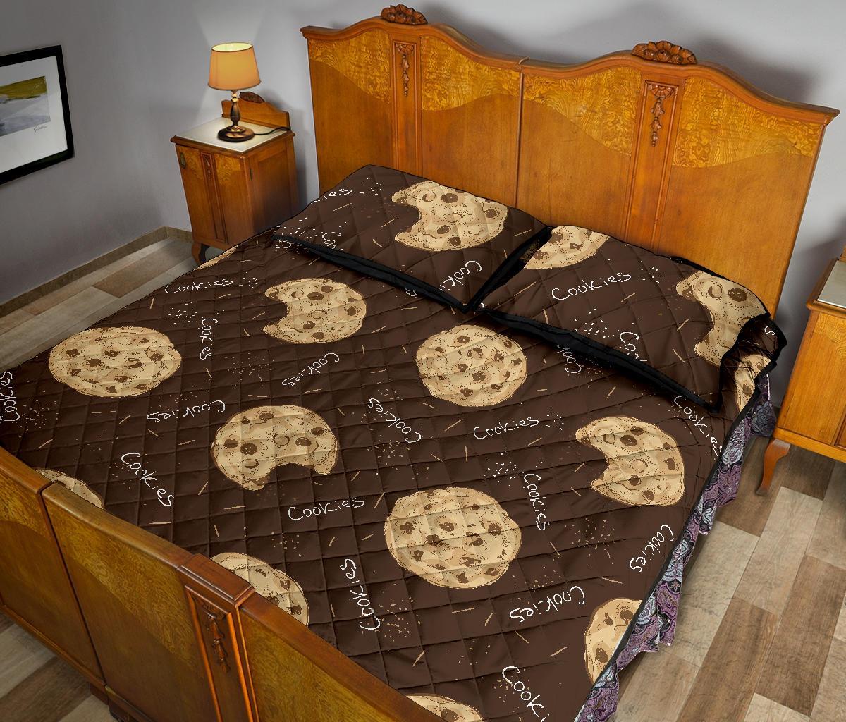 Cookie Pattern Print Bed Set Quilt-grizzshop