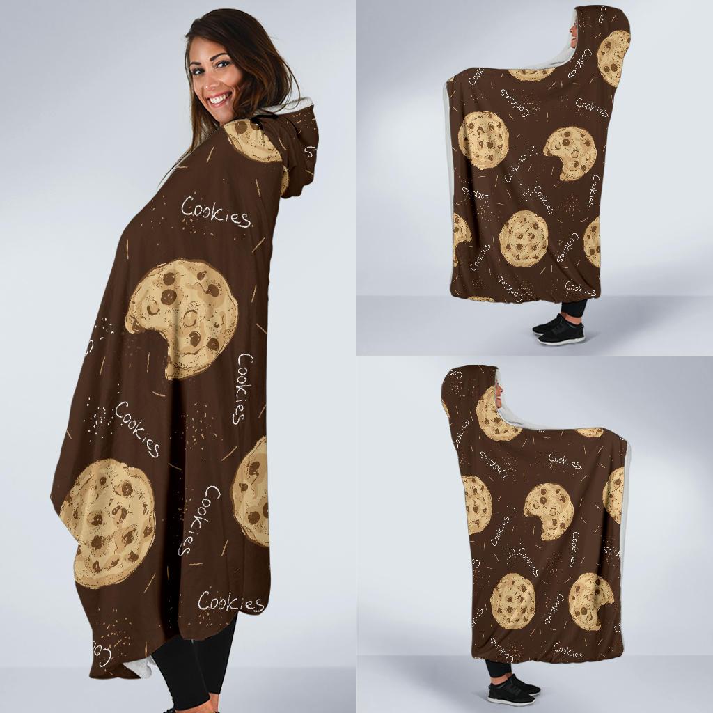 Cookie Pattern Print Hooded Blanket-grizzshop