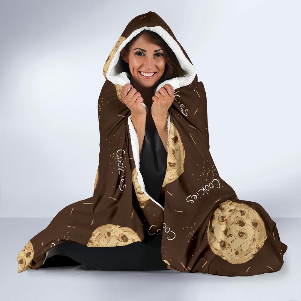 Cookie Pattern Print Hooded Blanket-grizzshop