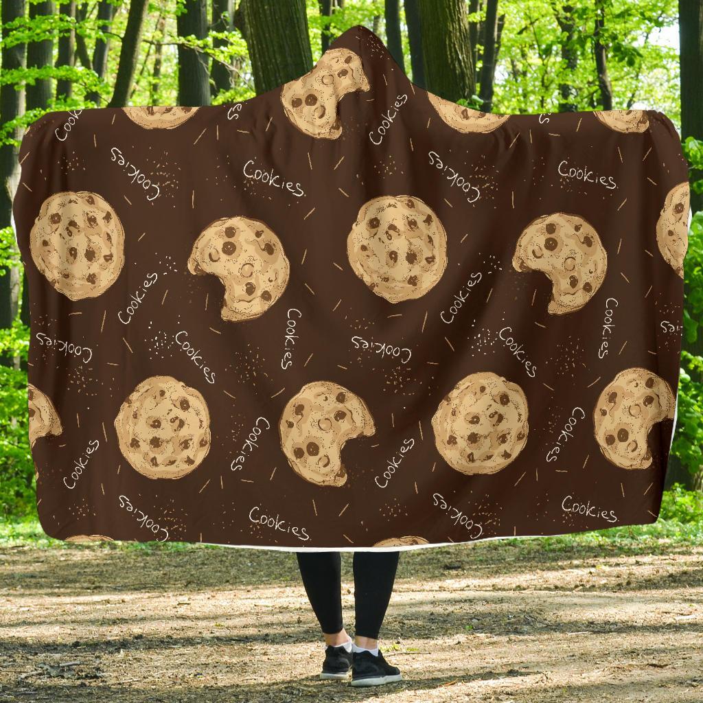 Cookie Pattern Print Hooded Blanket-grizzshop