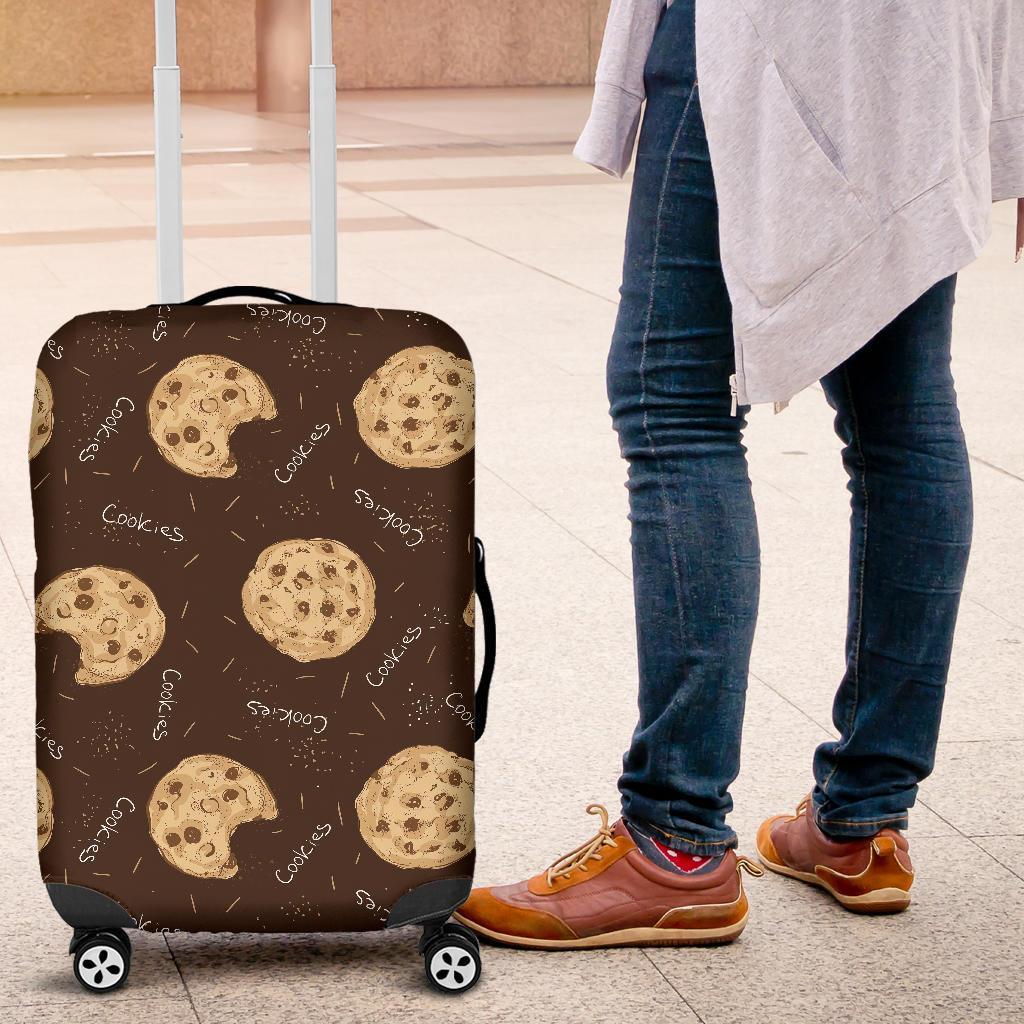 Cookie Pattern Print Luggage Cover Protector-grizzshop