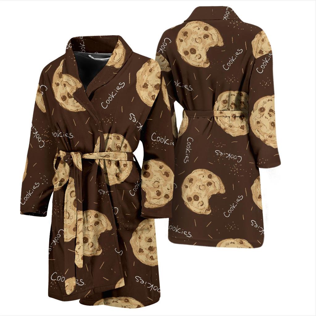 Cookie Pattern Print Men Long Robe-grizzshop