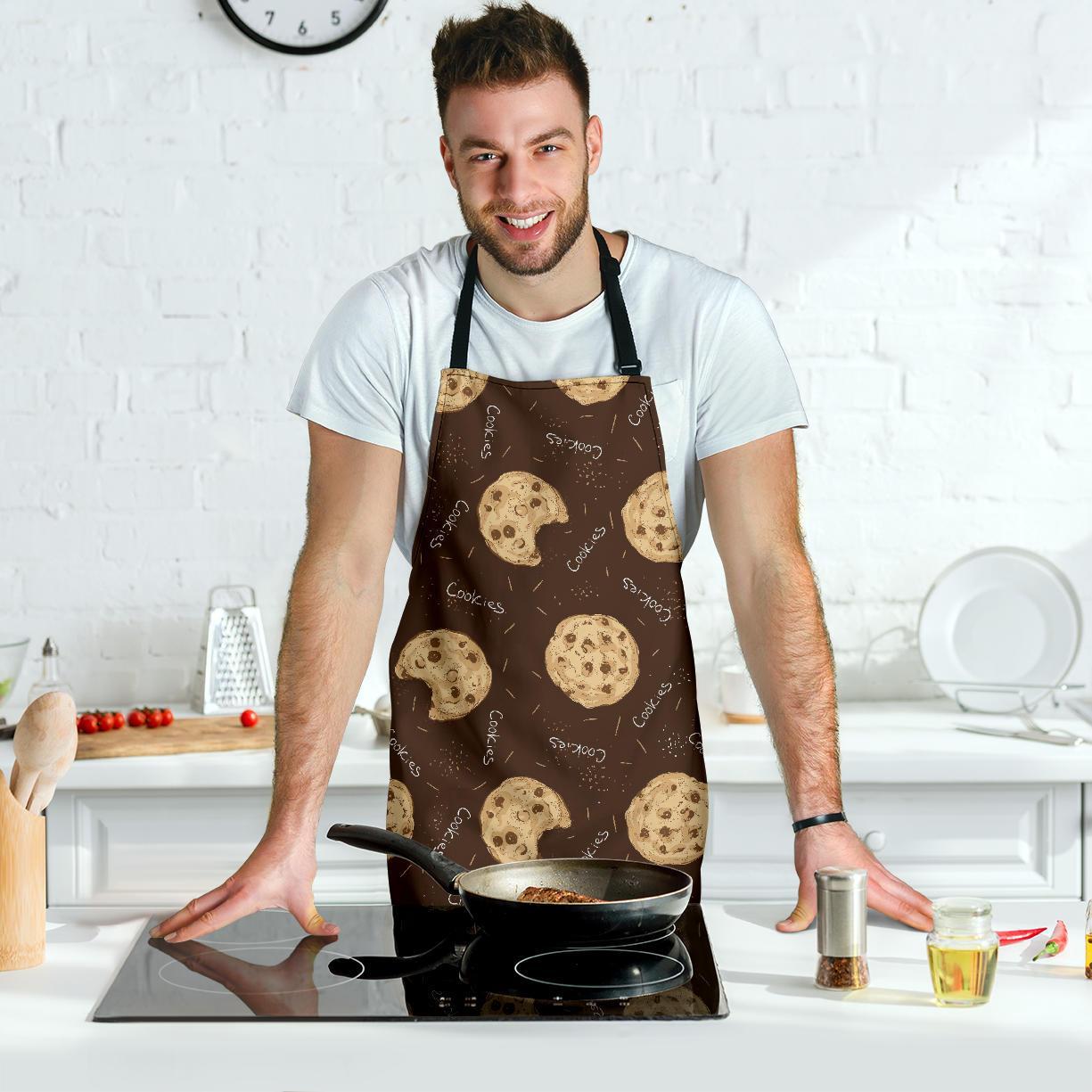 Cookie Pattern Print Men's Apron-grizzshop