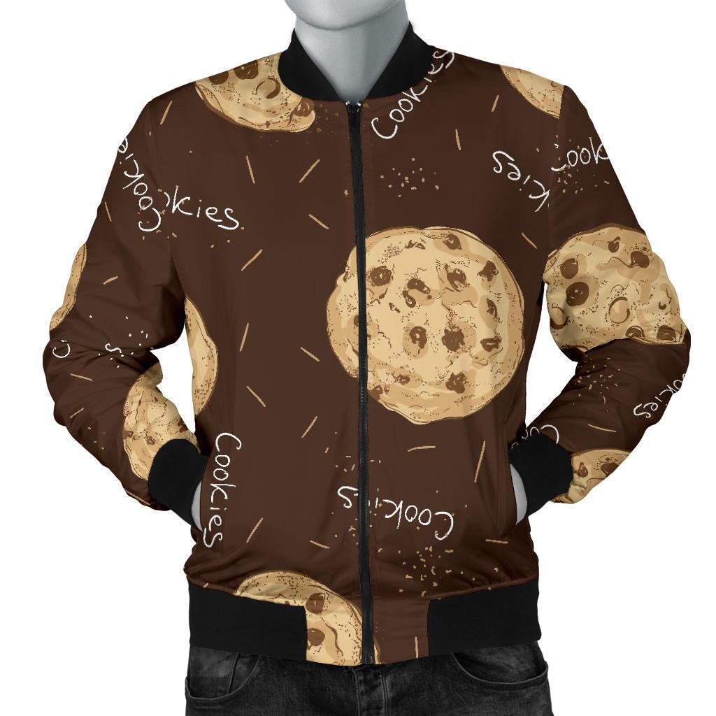 Cookie Pattern Print Men's Bomber Jacket-grizzshop