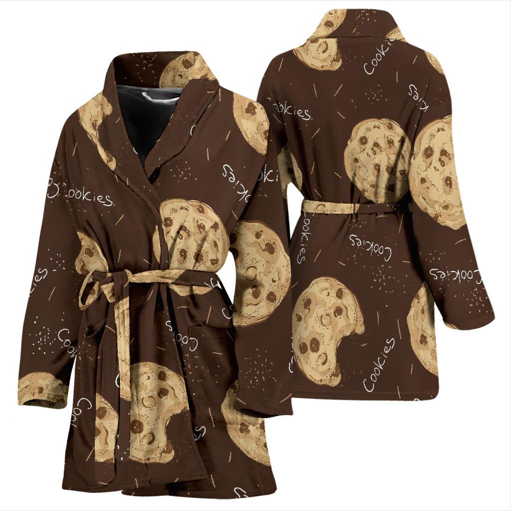 Cookie Pattern Print Women Long Robe-grizzshop