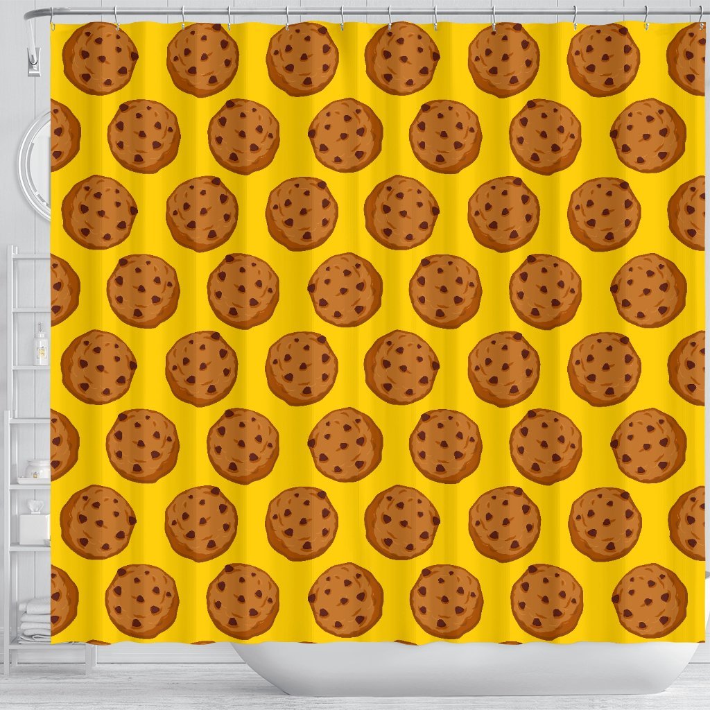 Cookie Print Pattern Bathroom Shower Curtain-grizzshop