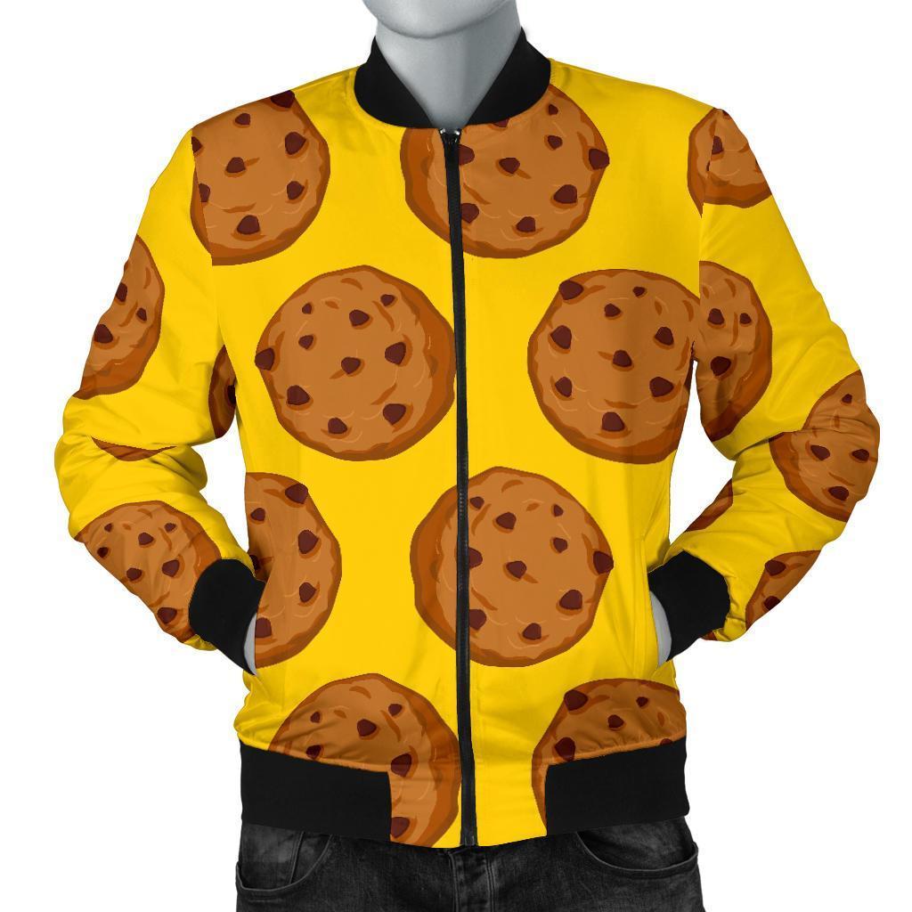 Cookie Print Pattern Men's Bomber Jacket-grizzshop