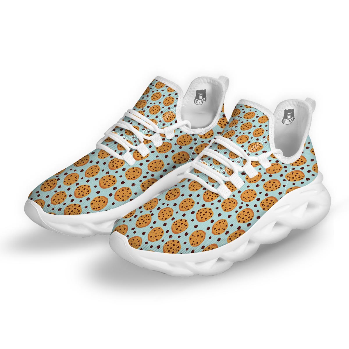 Cookie Sweet Print Pattern White Running Shoes-grizzshop