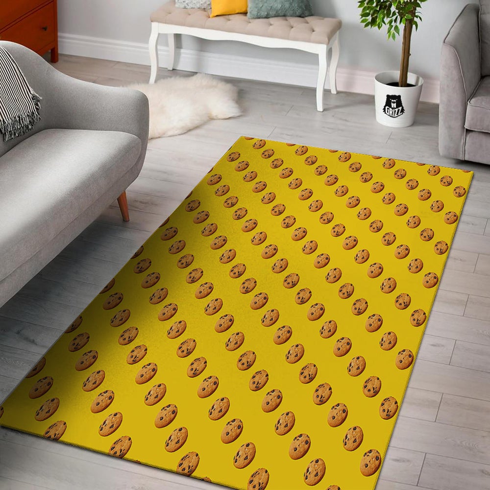 Cookie Yellow Print Pattern Floor Mat-grizzshop