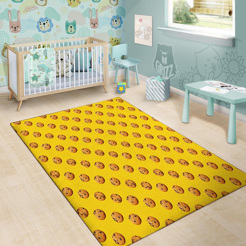 Cookie Yellow Print Pattern Floor Mat-grizzshop
