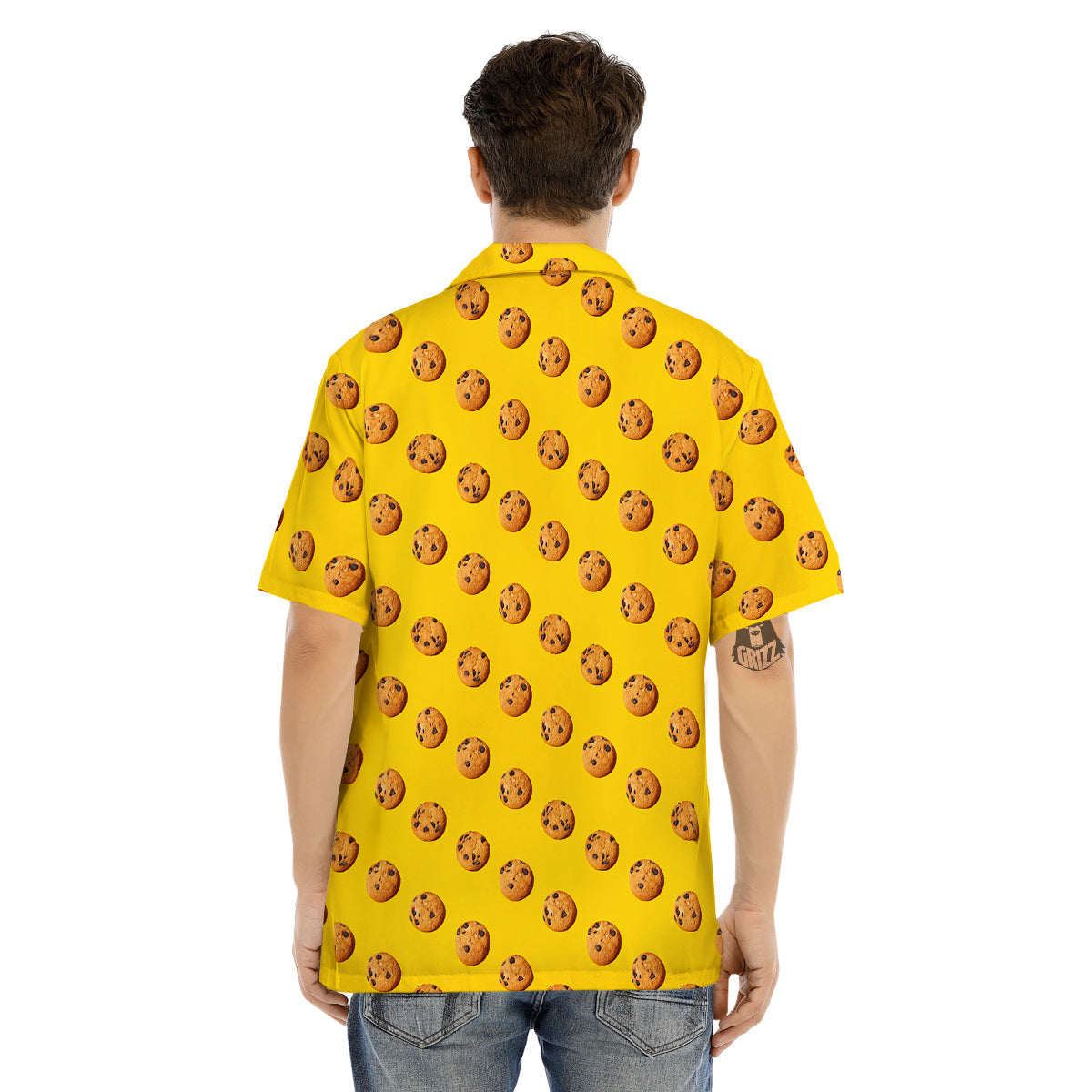 Cookie Yellow Print Pattern Men's Hawaiian Shirt-grizzshop