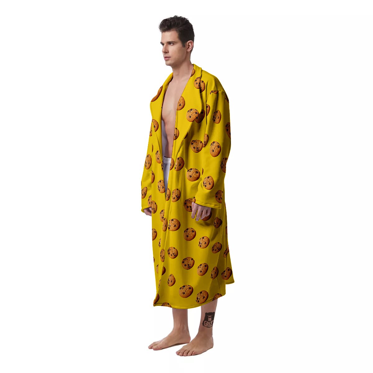 Cookie Yellow Print Pattern Men's Robe-grizzshop