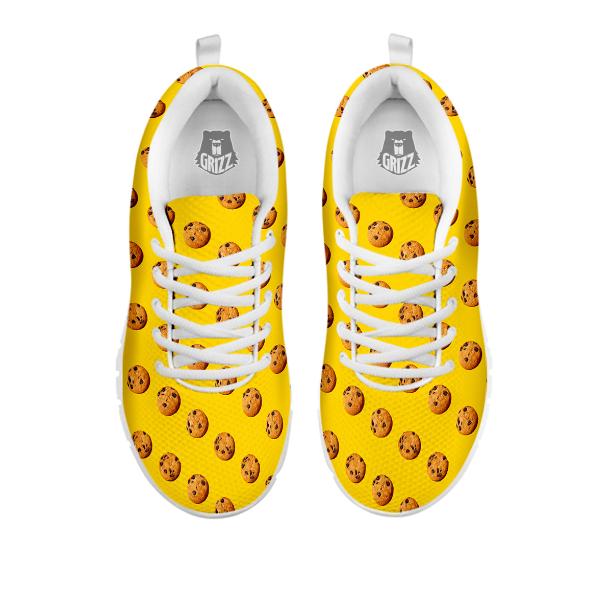 Cookie Yellow Print Pattern White Sneaker-grizzshop