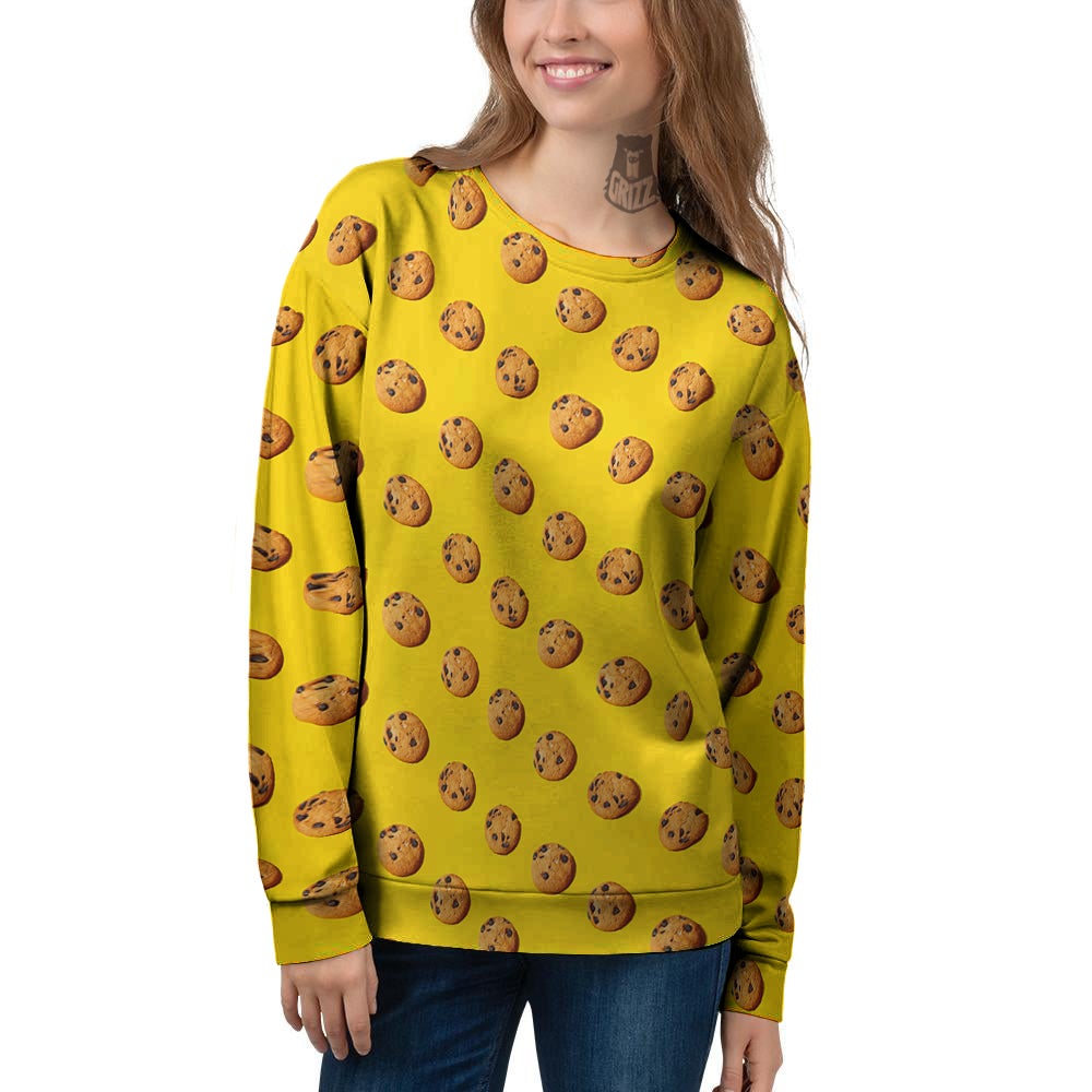 Cookie Yellow Print Pattern Women's Sweatshirt-grizzshop