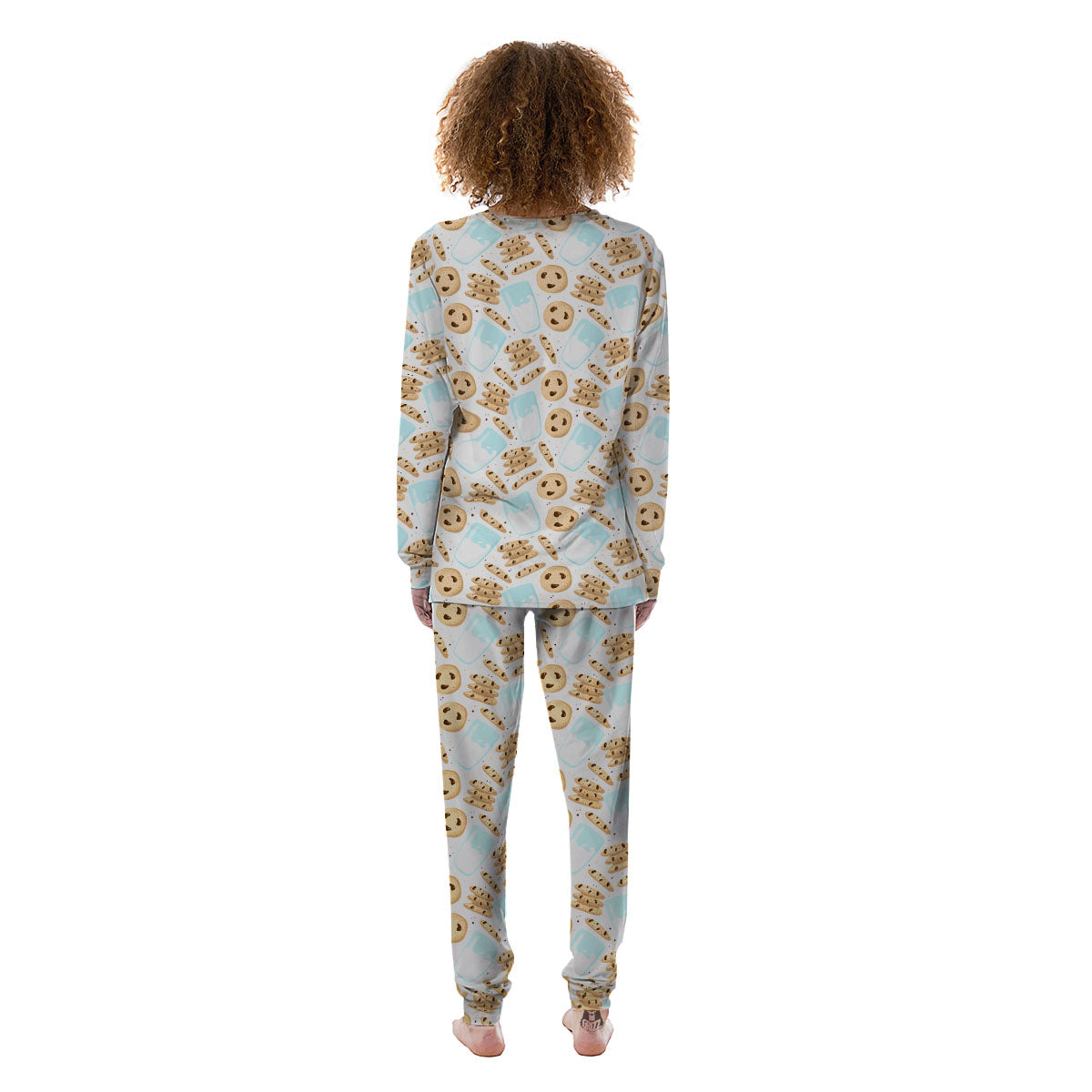 Cookies And Milk Print Pattern Women's Pajamas-grizzshop