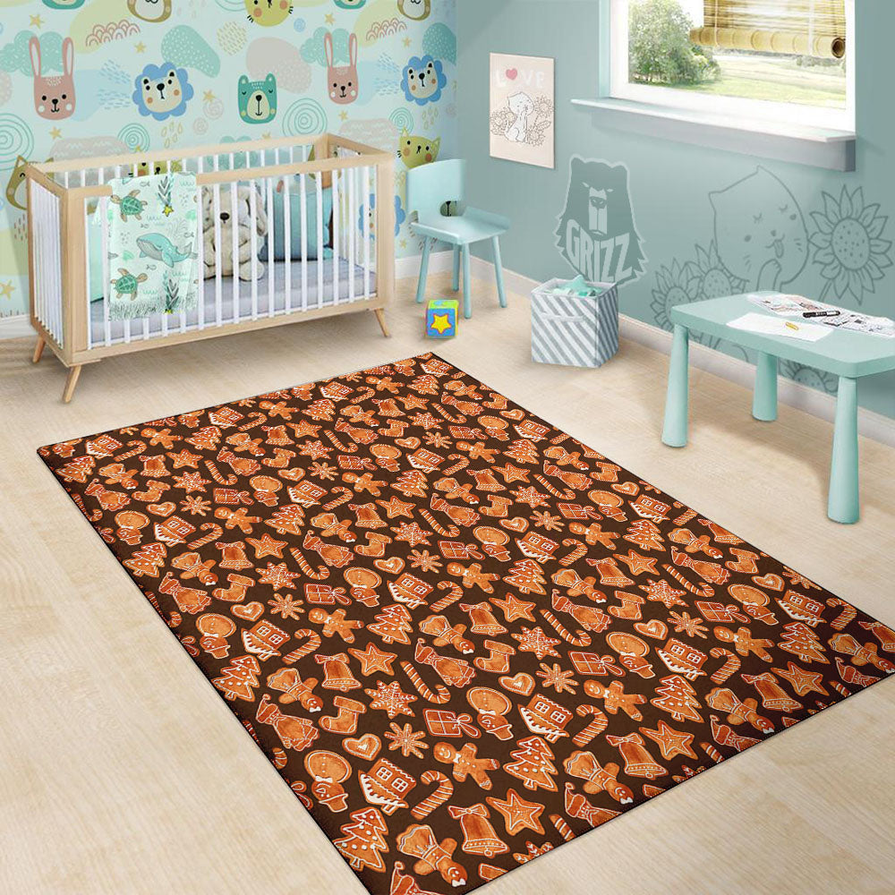 Cookies Gingerbread Print Pattern Floor Mat-grizzshop