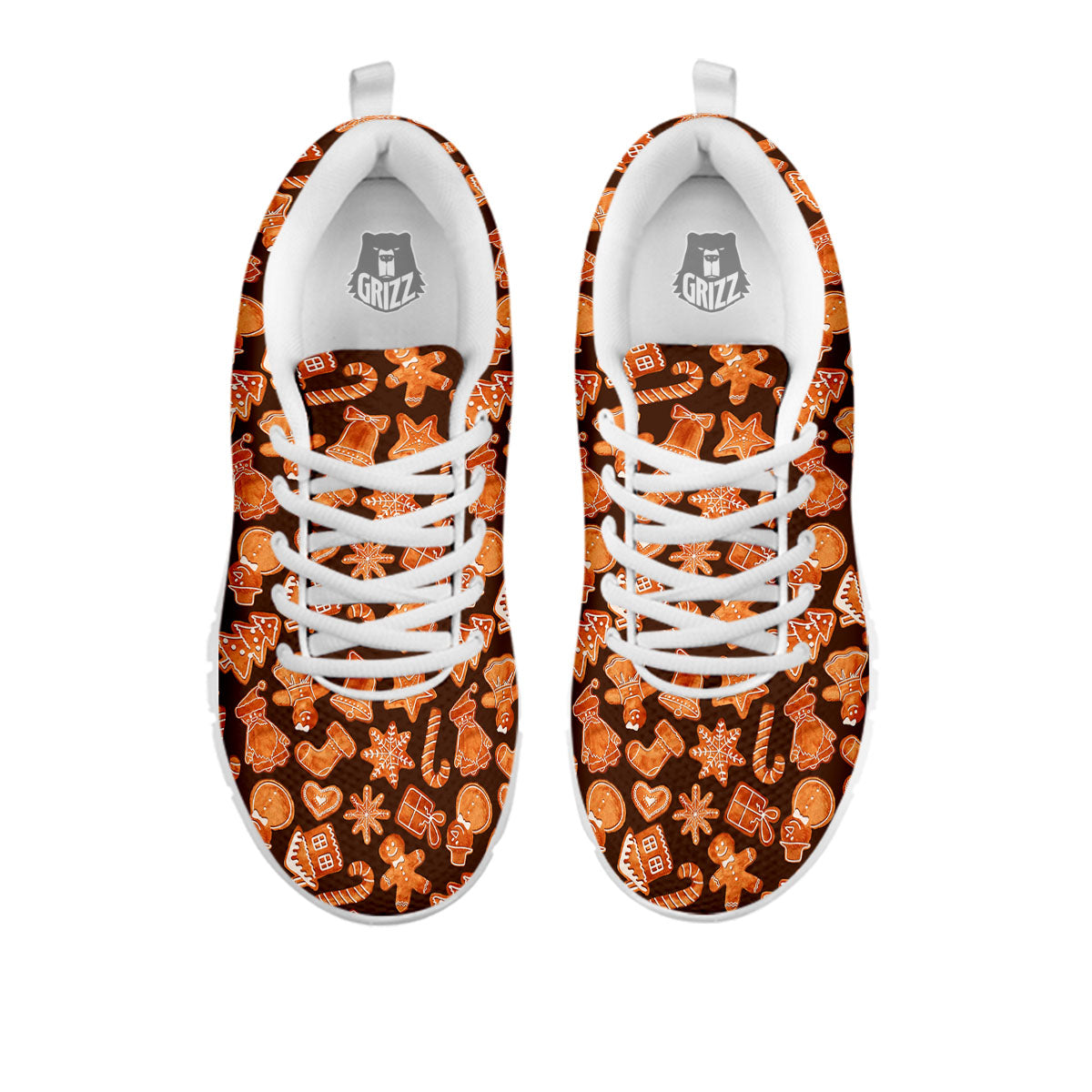 Cookies Gingerbread Print Pattern White Sneaker-grizzshop