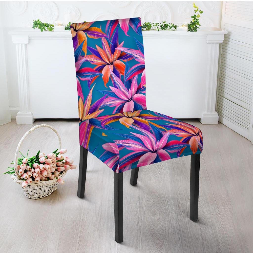 Cordyline Tropical Floral Print Chair Cover-grizzshop