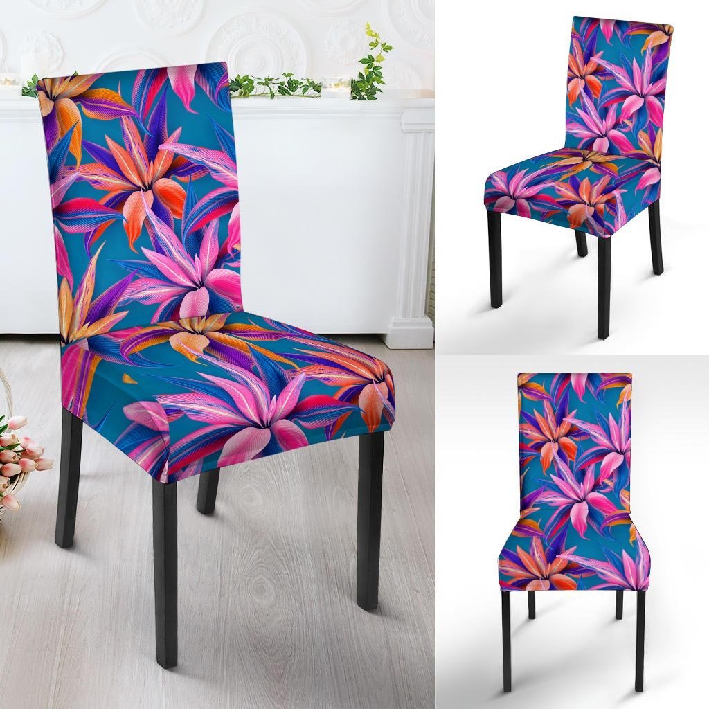 Cordyline Tropical Floral Print Chair Cover-grizzshop