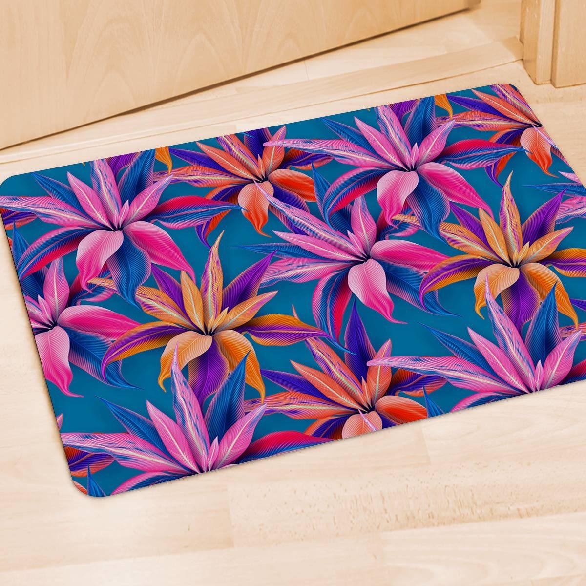 Cordyline Tropical Floral Print Door Mat-grizzshop