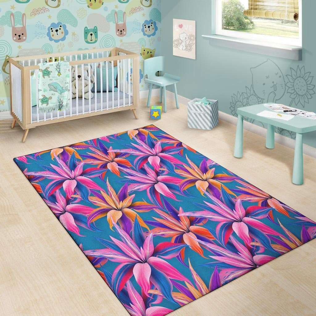 Cordyline Tropical Floral Print Floor Mat-grizzshop