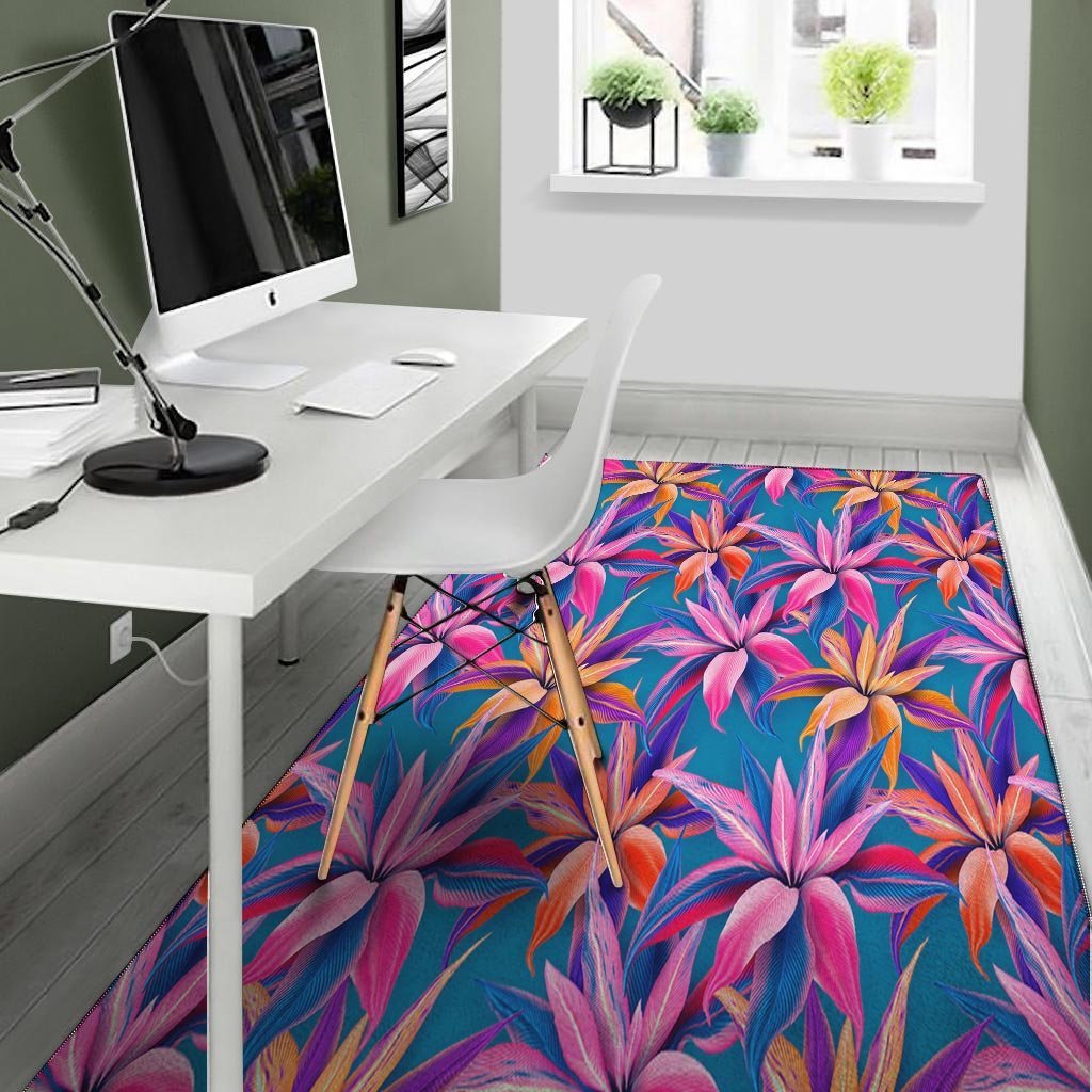 Cordyline Tropical Floral Print Floor Mat-grizzshop