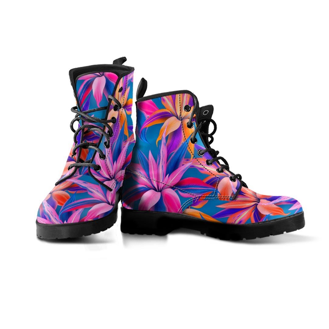 Cordyline Tropical Floral Print Men's Boots-grizzshop