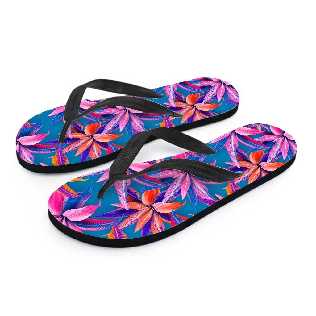 Cordyline Tropical Floral Print Men's Flip Flops-grizzshop