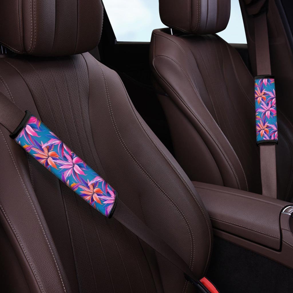 Cordyline Tropical Floral Print Seat Belt Cover-grizzshop