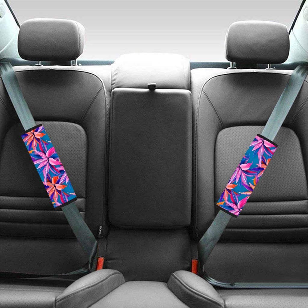 Cordyline Tropical Floral Print Seat Belt Cover-grizzshop