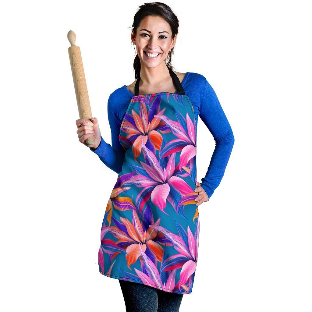 Cordyline Tropical Floral Print Women's Apron-grizzshop