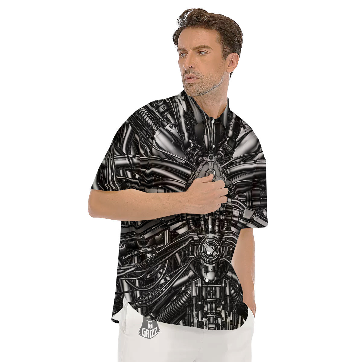 Core Of The Machine Print Men's Short Sleeve Shirts-grizzshop