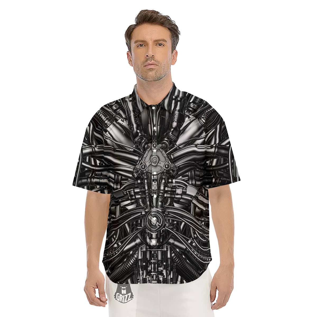 Core Of The Machine Print Men's Short Sleeve Shirts-grizzshop